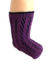 Lacy Patterned Socks Plum for 18 "American Girl Doll Clothes AG Dark Purple New