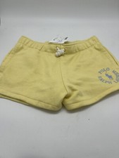 Polo Ralph Lauren Girls Big Pony Logo Terry Shorts Yellow Small 7 NWT