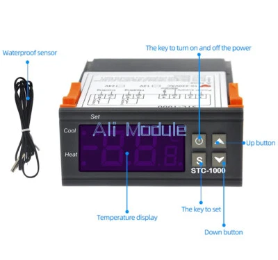 STC-1000 AC110-220V Digital Temperature Controller Thermostat + NTC Probe Sensor