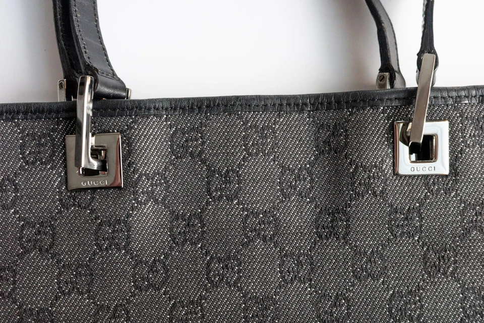 GUCCI Tote Bag GG Canvas Black Auth with Dust bag from JAPAN - Image 4 of 4