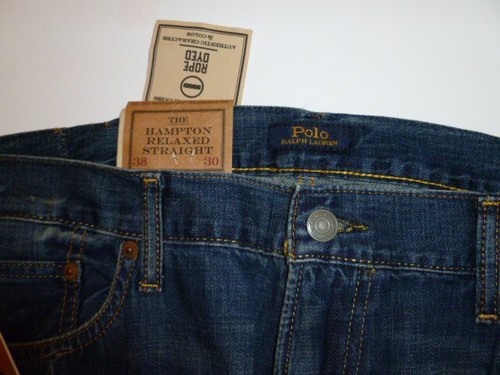 Polo Ralph Lauren Jeans Mens 38 30 Hampton Relaxed Straight Distressed Denim New - Picture 7 of 11