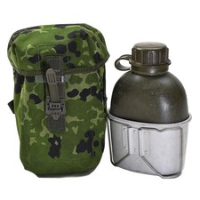 Original D&auml;nische Armee Feldflasche Mit Tasche Und Universal Befestigung M84