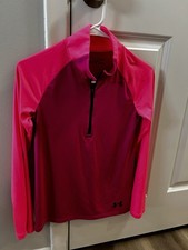 Under Armour Youth Fitted Quarter Zip Pullover Size YXL Pink