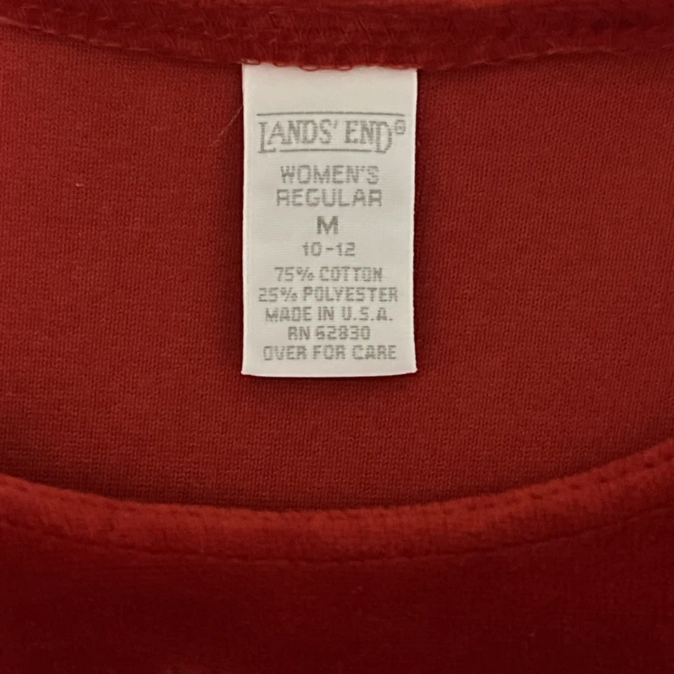 Maxi Vestido Vintage Lands’ End Terciopelo Rojo Terciopelo Mediano Bordado Floral Foto 4 de 4