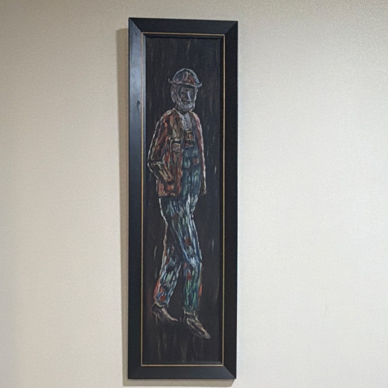 Louise Signed Framed Abstract Figure Painting People Theme 2-Piece Set