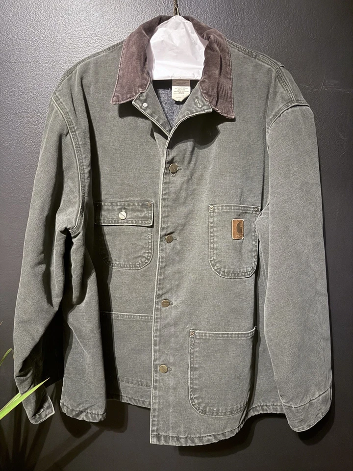 USA Made Carhartt Jacket Men’s Size XXL Corduroy Collar 14806 Coat Wool Lined - Image 2 of 4