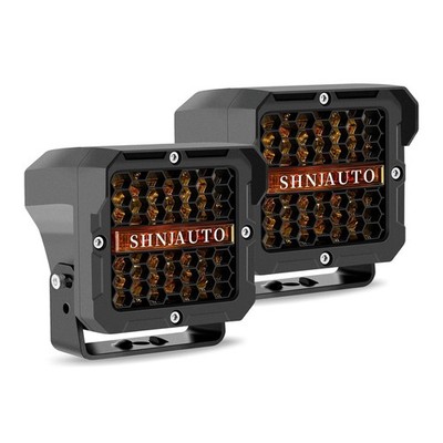 5 Inch Amber Yellow LED Offroad Lights, 120W Super Bright Cube Pods Spot Floo...