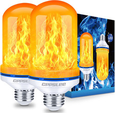 Upgraded Flame Light Bulbs, 4 Modes Flickering Light Bulbs, E26 Base Fire Flame