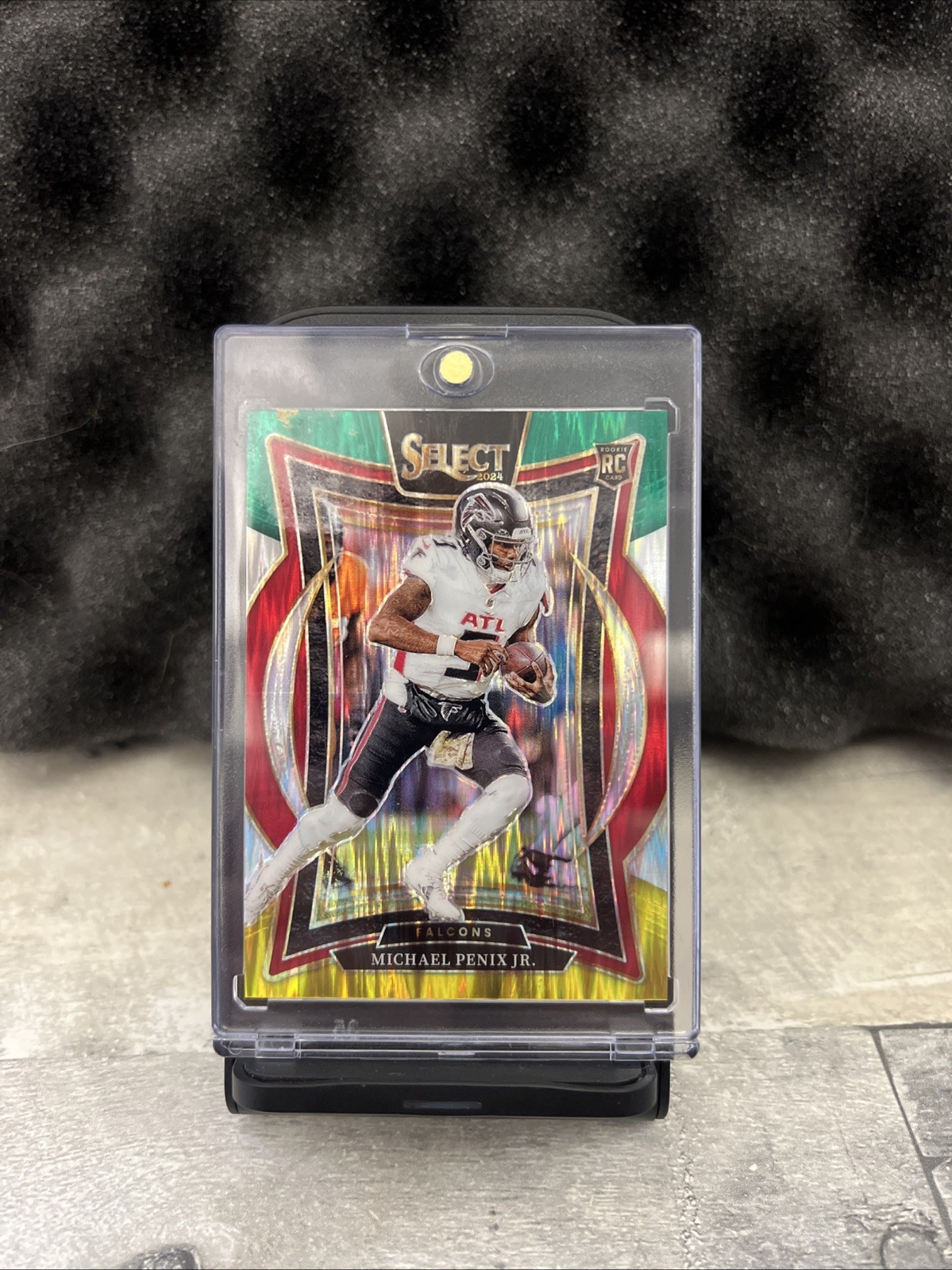 2024 Panini Select - Concourse Michael Penix Jr. #80 Green & Yellow Shock Prizm