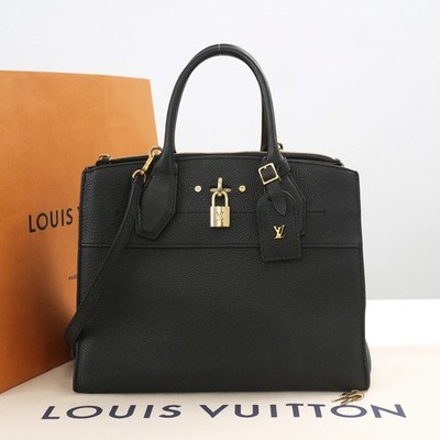 LOUIS VUITTON LV City Steamer PM M53028 2way Hand Bag Black NZ5126