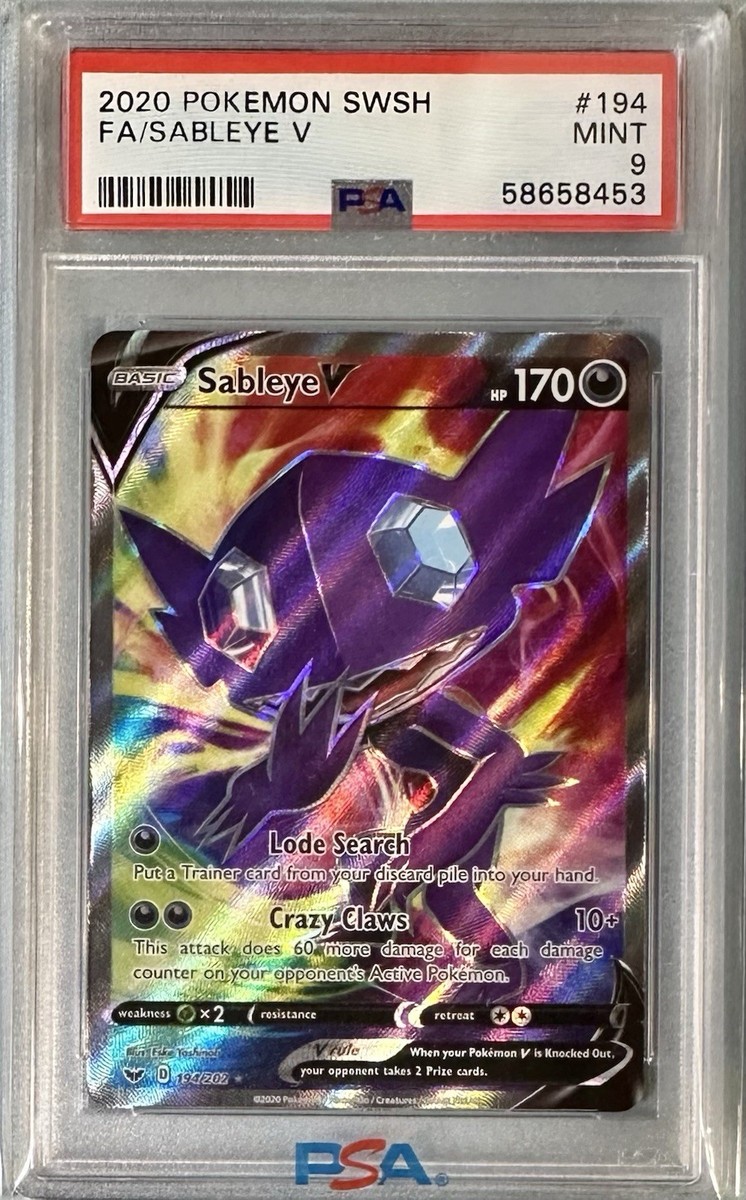 sableye v pokemon card value Sableye V (Full Art) 194/202 Swsh01: Sword & Shield Holo for sale online