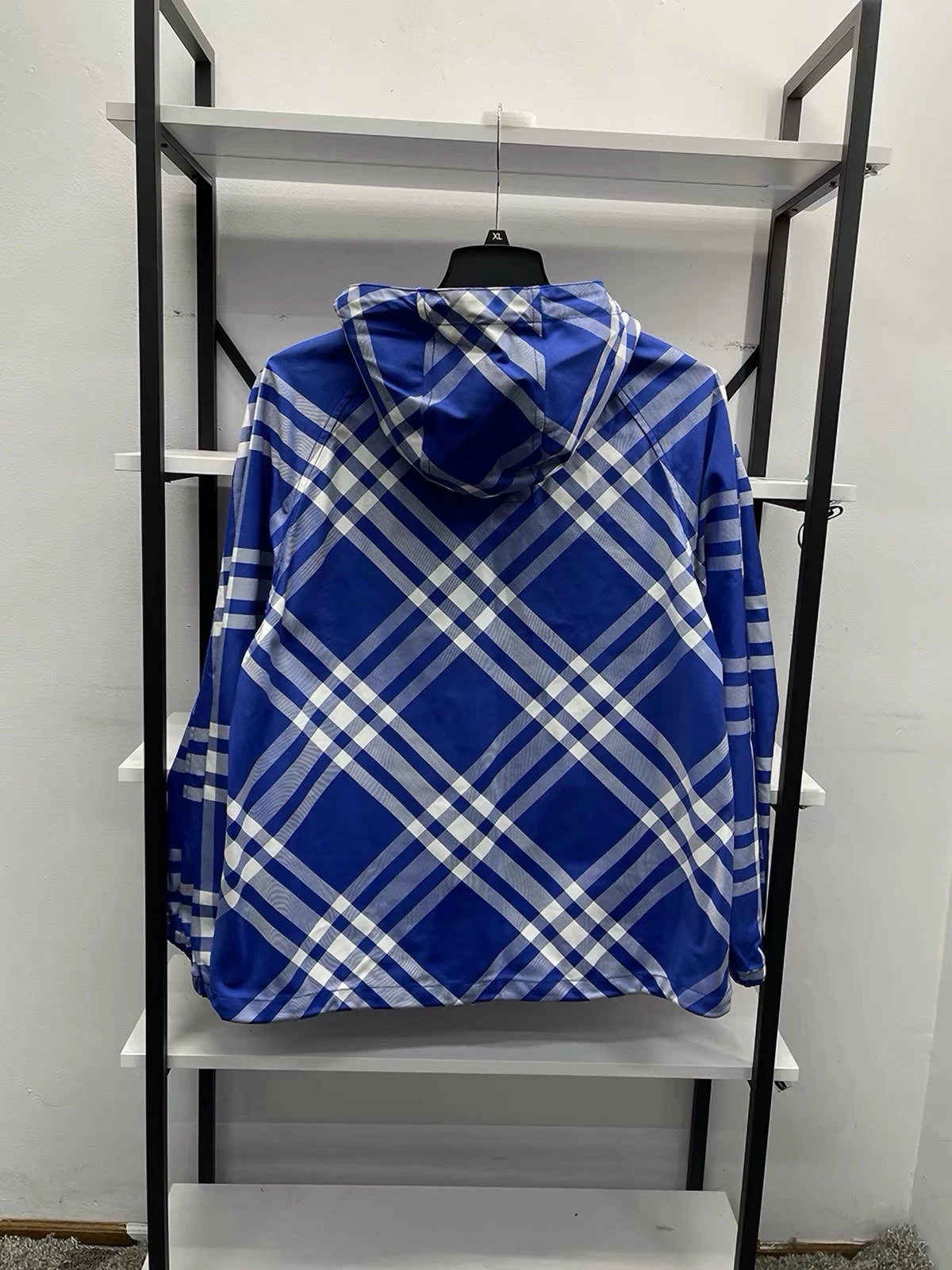 Burberry Jacket Blue Check Hooded (Medium) MSRP $2,350.   image 2
