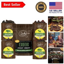 Wild Game Jerky Sampler - 4oz Variety Pack with Venison, Elk, Buffalo & Boar