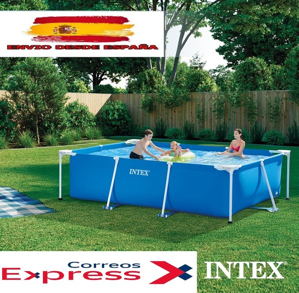 INTEX Piscina Desmontable 300x200x75 cm 3834L Marco Azul Jardín Exterior Nuevo