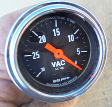 Autometer Mechanical 2 116 Chrome 0-30 Vacuum Gauge 2484 - Nice Autometer Mechanical 2 116 Chrome 0-30 Vacuum Gauge 2484 - Nice