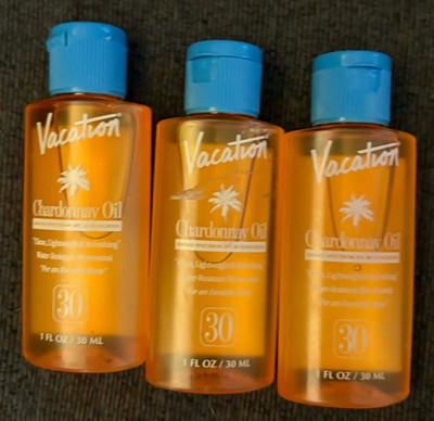 Vacation Chardonnay Oil 1 oz Travel Size Pack of 3 New/Sealed