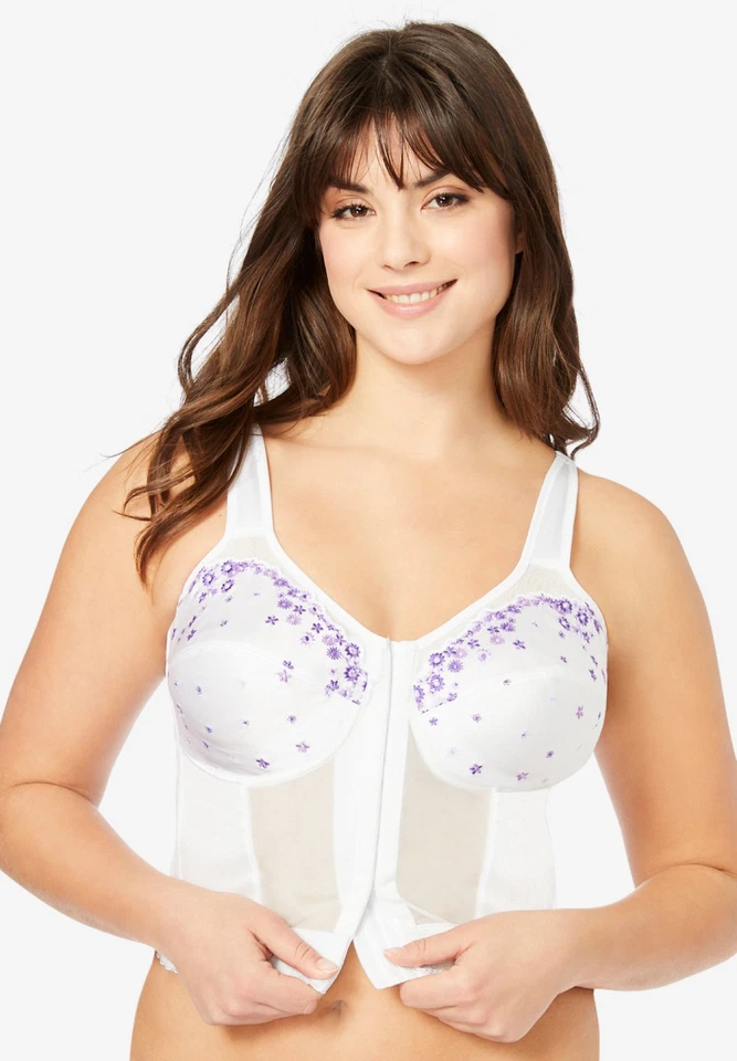 Sutiã Feminino Comfort Choice Plus Size Bordado Fecho Frontal Longline Postura - Imagem 4 de 4