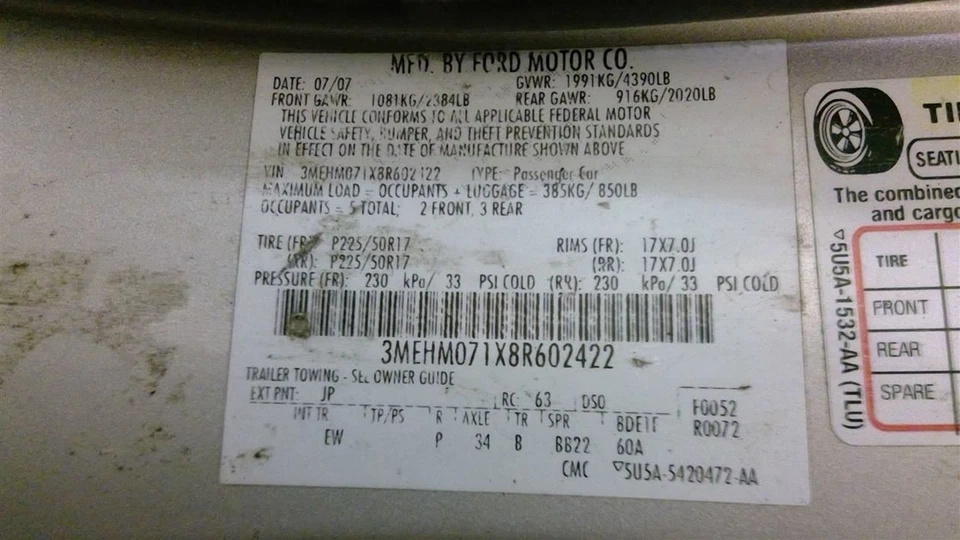 Alternador compatible con 06-09 FUSION 1715032 Foto 4 de 4