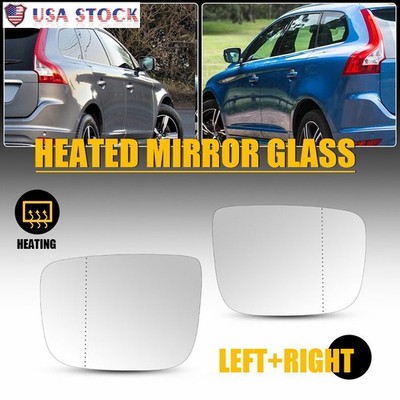 2x Left Right Side Mirror Glass Power Heated For Volvo XC60 2010 2011 2012-2017