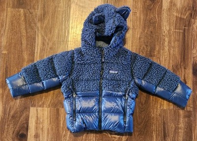 Patagonia Baby Hi-Loft Furry Friends Jacket Coat Navy Blue 2T NWT