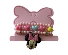 Kids Girls Minnie Mouse Face Pink Bow Dots Beaded Bracelet Set3 Strands-Disney