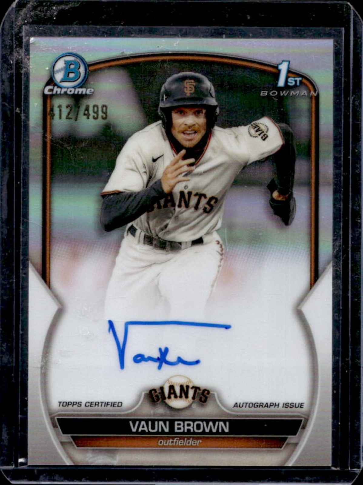 2023 Bowman Vaun Brown Chrome Auto Refractor 1st Prospect #/499 Giants