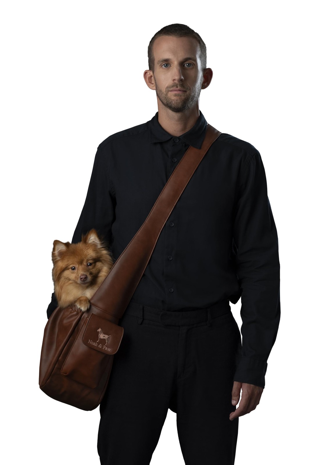 NOAH & PAW DOG SLING CARRIER FOR SMALL DOGS 5-18LB DOG CARRIER - BROWN