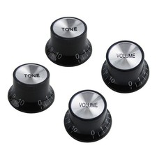 Black Tone Volume Knobs 2T2V Speed Control Top Hat for LP / SG Electric Guitar