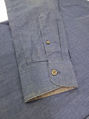 Van Heusen Originals Mens Blue Long Sleeve Classic Fit Shirt Large #7382 - Picture 11 of 11
