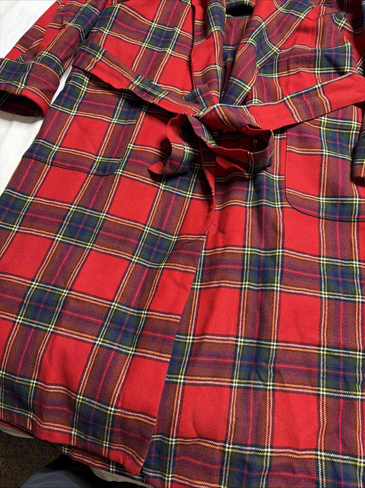 Pendleton Woolen Robe Plaid Medium Red Black Pure… - image 2