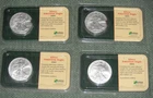 (4) 2004 $1 Silver American Eagle Uncirculated 1oz Fine Silver