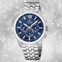 Festina Herrenuhr Timeless Chronograph Armbanduhr Edelstahl Silber UF20742/1