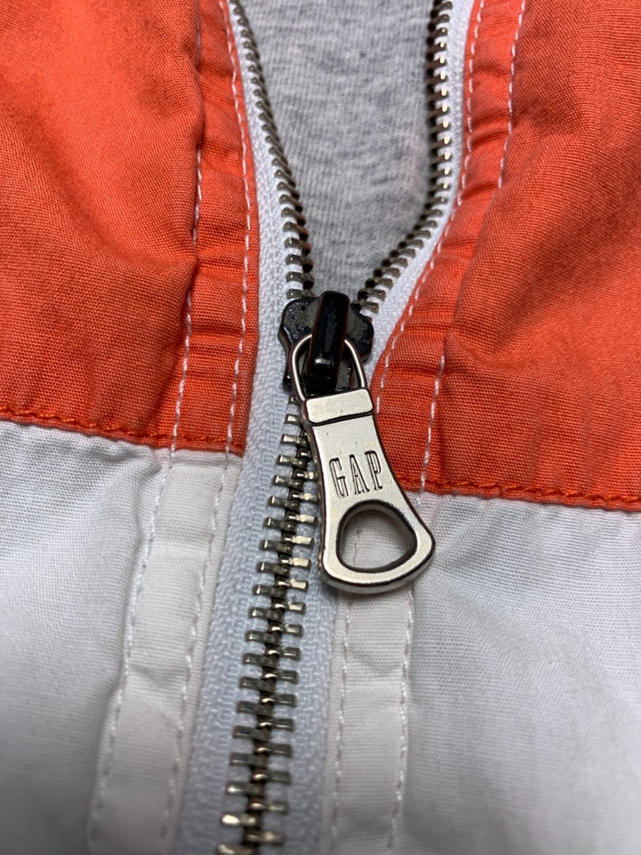 Vintage Gap Anorak Jacket Mens XL Orange Pullover Y2K 1990s Hooded 