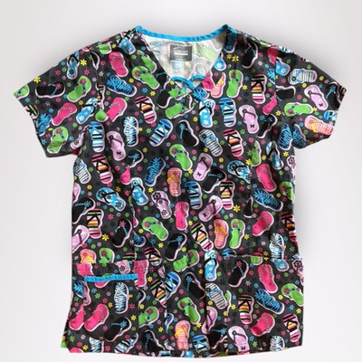 Women s BUTTER SOFT ORIGINALS Flip Flop Sandals Scrub Top Size Small 