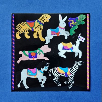 Großer Vintage Stickeralbum Sticker Mrs. Grossman' s 90er Karussell Tiere