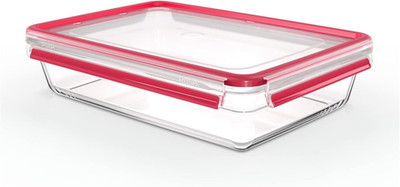 EMSA Clip & Close Glas Frischhaltedose, Rechteckig, 3 L, 100 Prozent Dicht, Ruts