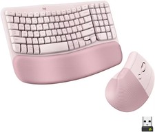 Wave Keys & Lift Vertical Mouse Combo - Rose