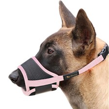 HEELE Dog Muzzle Soft Nylon Anti Biting Barking Chewing Air Mesh Breathable Adju