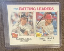 2026 TOPPS HERITAGE 2025 BATTING LEADERS AARON JUDGE TREA TURNER