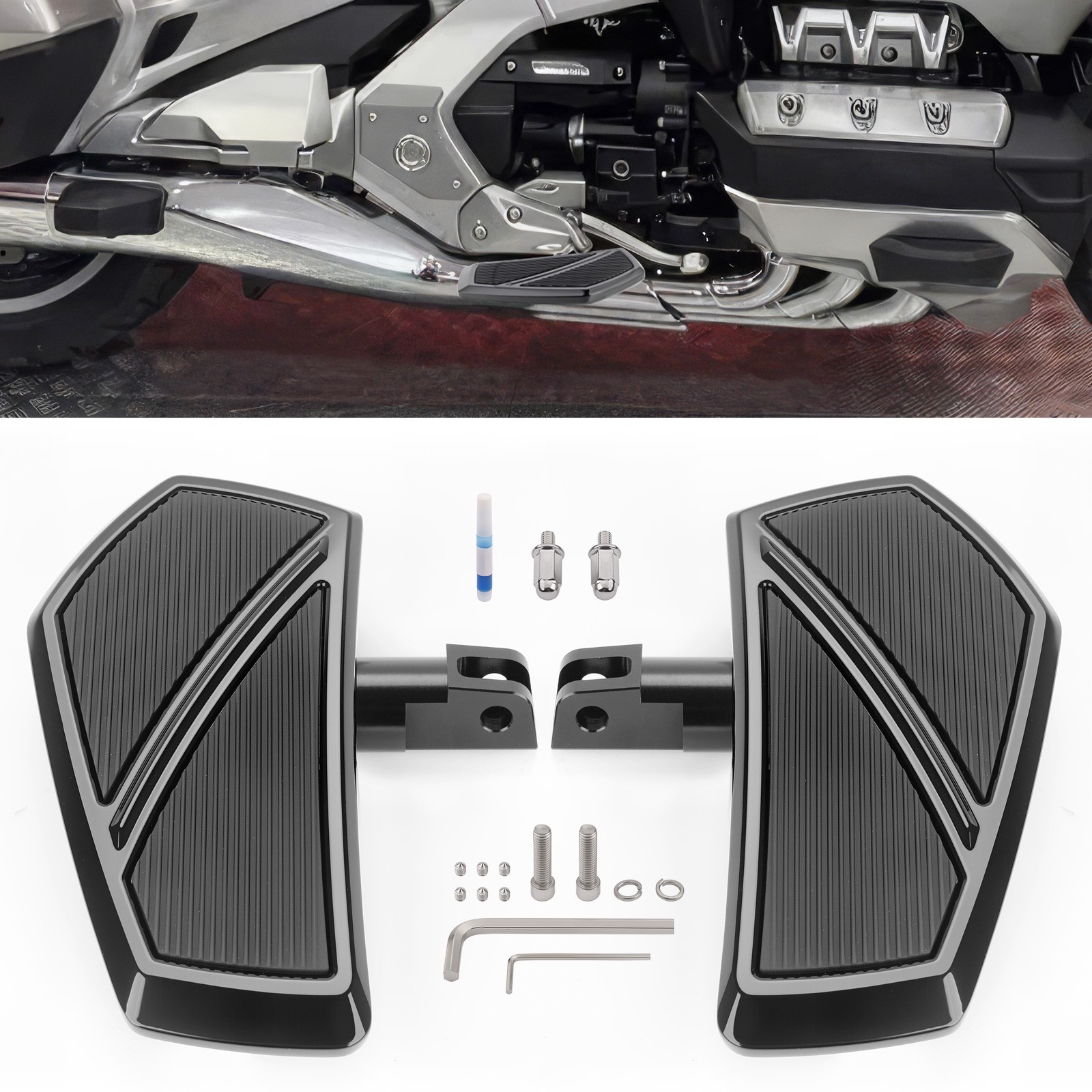 Driver Foot Board Pedal Floorboard Black For Honda Goldwing GL1800 01 ...