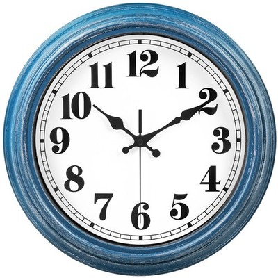 12 Inch Retro Wall Clock Silent Non Ticking Battery Operated Movement Easy to...