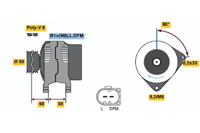 Bosch 0 986 045 310 Alternator for Seat, Skoda, VW