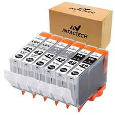 Intactech with Canon 42 CLI42 pixma 100 Ink Cartridges 2 Black, 2 Gray, 2 Li...