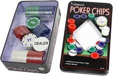 Set da poker 100 fiches con valore in euro gioco texas hold'em gettone dealer
