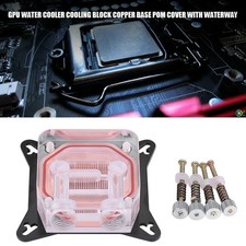 Computer GPU Water Cooler Cooling Block Copper Base POM Cover With Waterway NEW