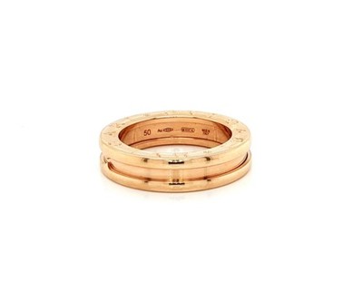 Bvlgari B.zero1 One-Band 18k Rose Gold Ring w/Cert Size 5 / EU 50