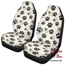 Black Dog Paw Car Seat Covers for Women - Print Car Accessories - Interior