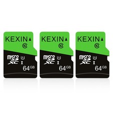64GB Micro SD Card 3 Pack with SD Adapter microSDXC Memory Card UHS-I C10 U1 ...