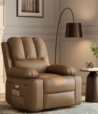Oversized 27" Power Recliner Chair Swivel Electric Massage Chair with Cup Holder