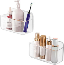 2 Packs Cabinet Door Organizer, Acrylic Adhesive Shelf Wall Mounted Storage, Sel